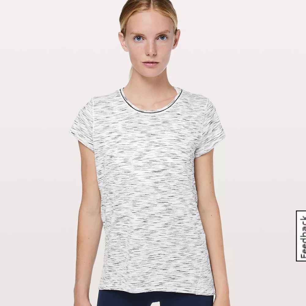 🍋Lululemon White Tiger Striped Cap Sleeve Tee - 8
